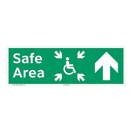 ANSI/ISO Compliant Safe Area Safety Signs Indoor Photoluminescent Plastic (W4) 15 X 5